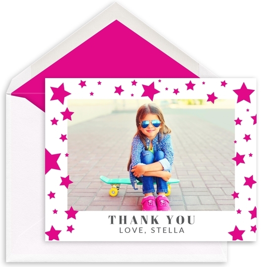 Star Border Folded Photo Note Cards